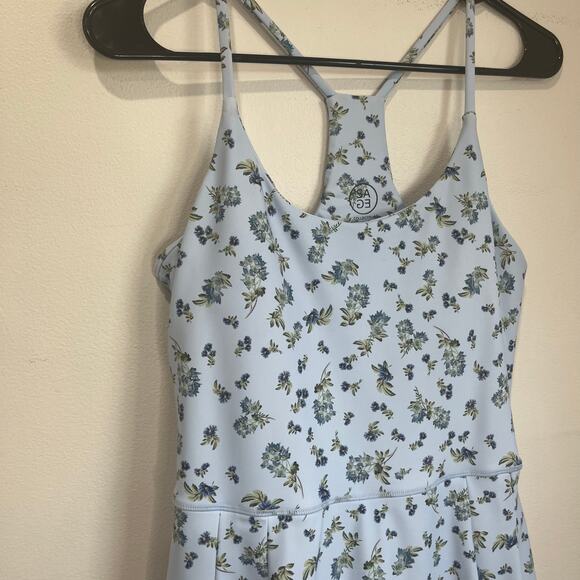 Sage Collective Floral Racerback Active Dress with Shorts Blue Size M - Picture 9 of 9